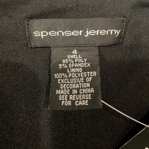 NWT Spencer Jeremy Stretch Black Long Classic Dress w/ Beaded detail size 4 - Picture 7 of 10
